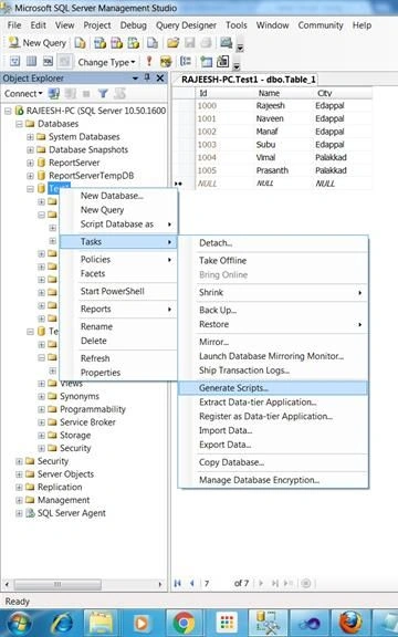 Generate Scripts