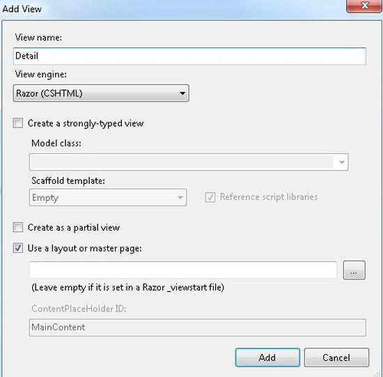 Create Partial View