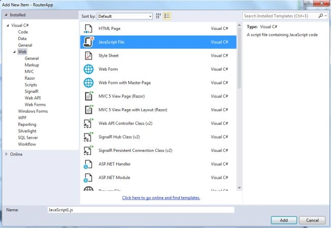 Add javascript file