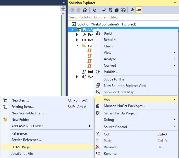 Add HTML PAge