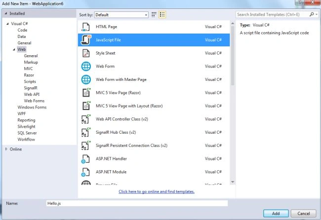 Add Script file