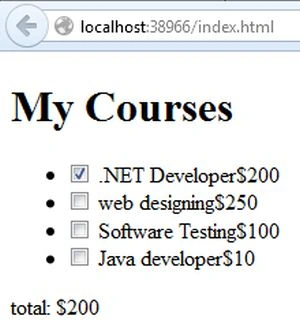 Change Price on Course Selection