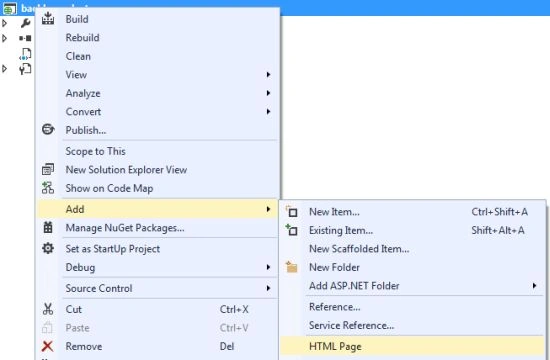 Add HTML Page