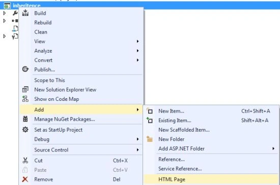 Add HTML Page