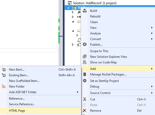 Add HTML page
