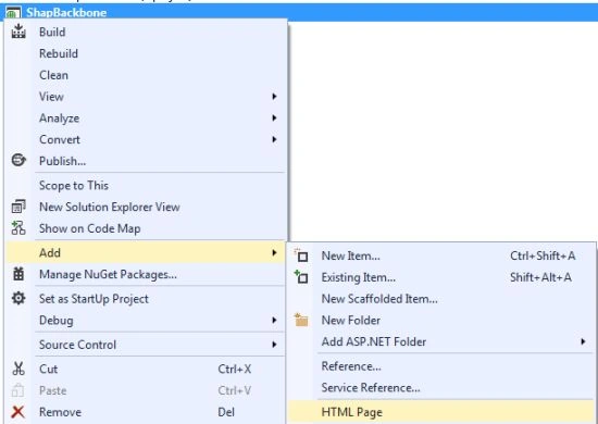 Add HTML page