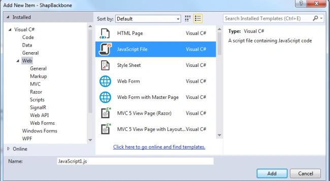 Add javascript file