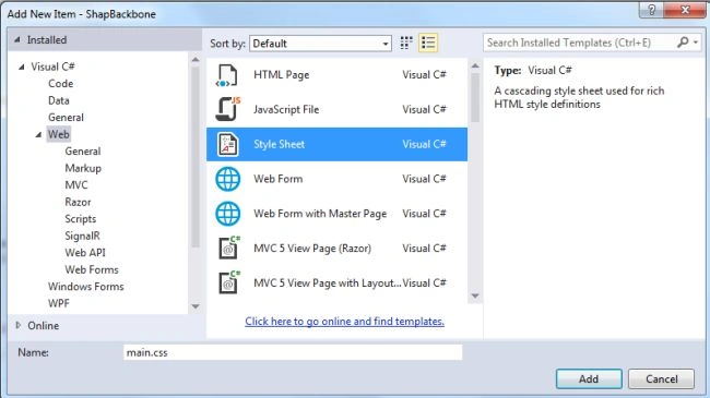 Add the style sheet