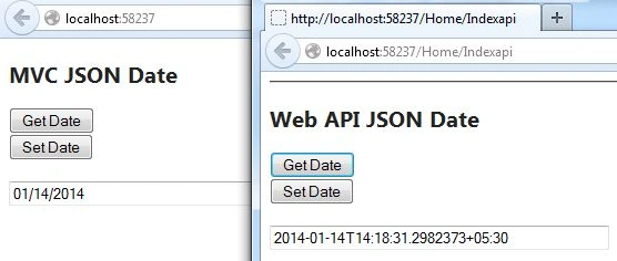 MVC and Web API JSON Date