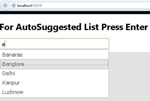 Show Autosuggest List