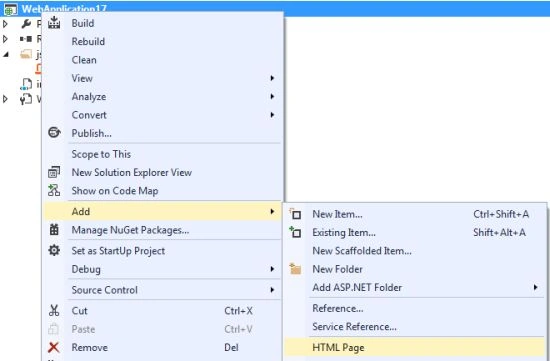 Add HTML Page