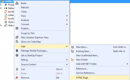 Add an HTML Page