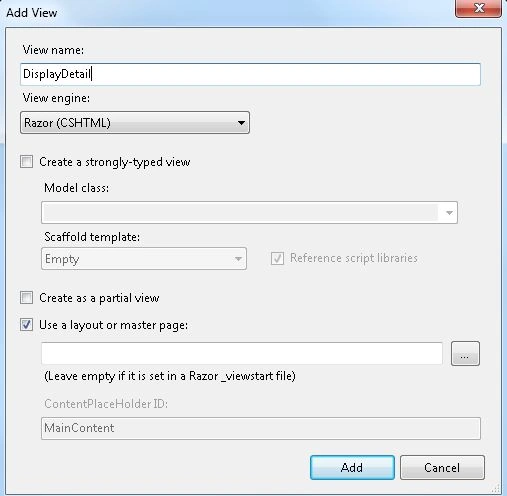 Create Partial View