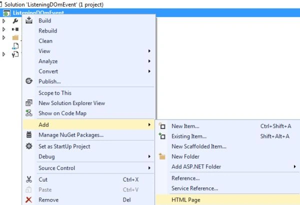 Add HTML Page