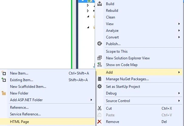 Add HTML Page
