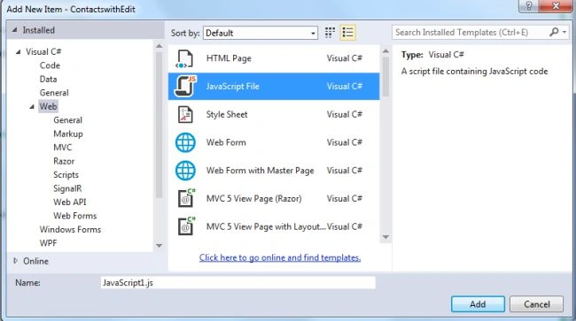 Add JavaScript file