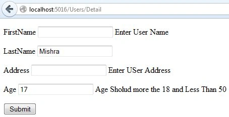 Display Validation Message