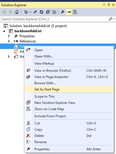 Set start up page