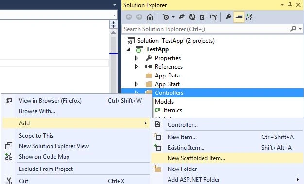 Select scaffolded Item