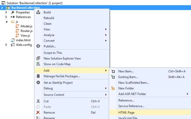 Add HTML page