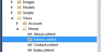 Admin View in Solution Explorer