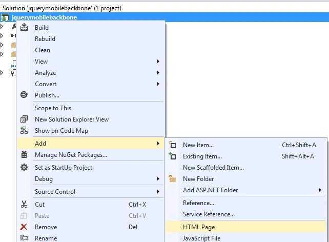 Add HTML page