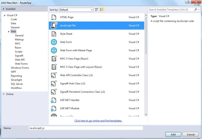 Add JavaScript File