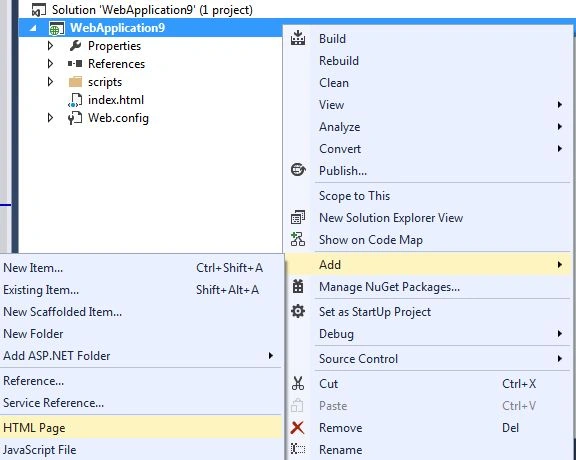 Add Html Page
