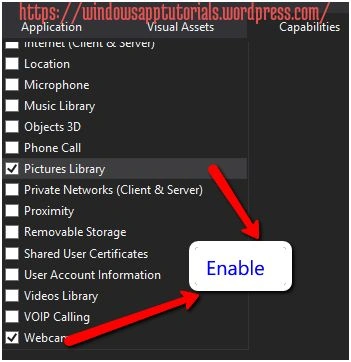 click enable