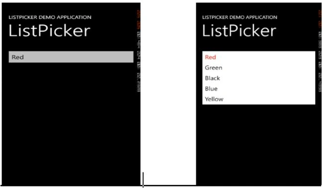 ListPicker Control in Windows Phone Application