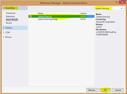 Add Drawing Dll Reference