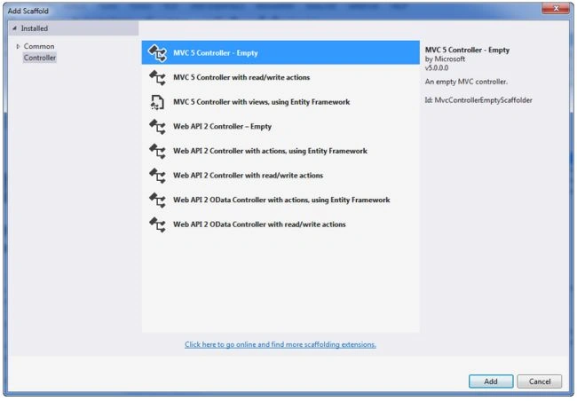 mvc5 controller