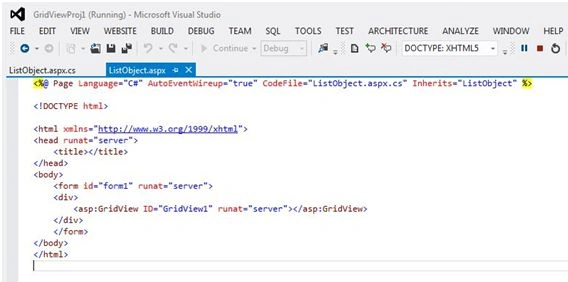 ASPX page code