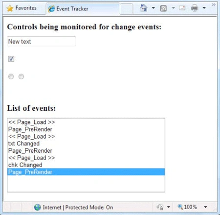 event tracker in ASP.NET