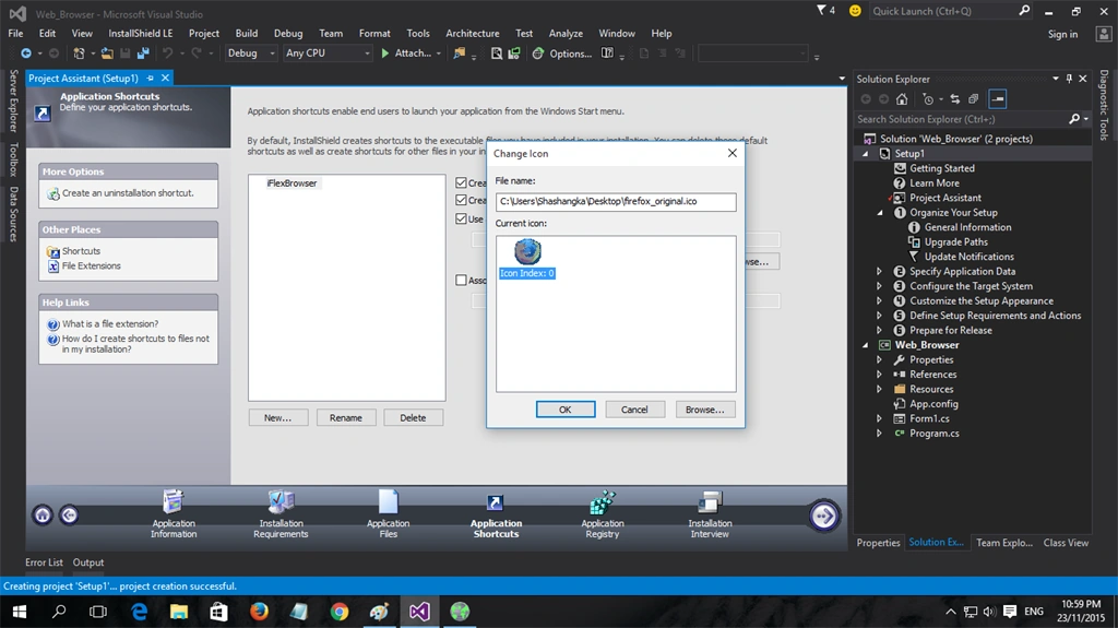 Create shortcut