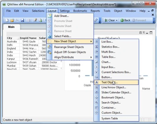 text object