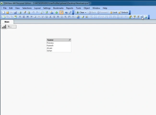 click on tool bar