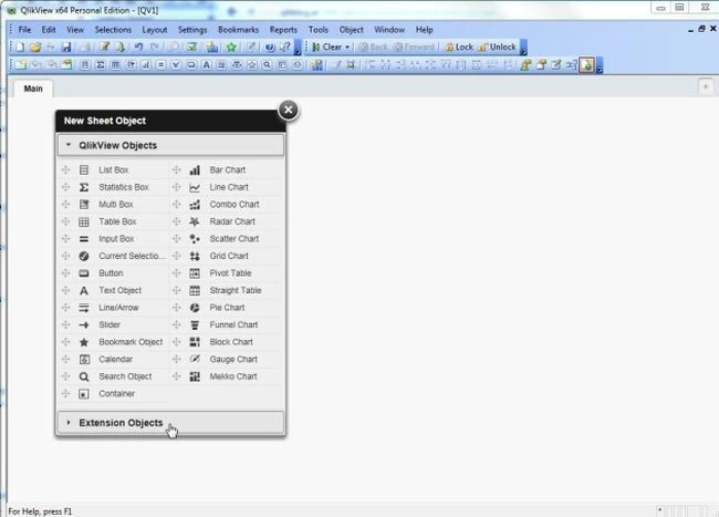 select extension object
