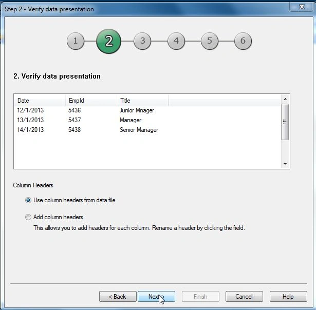 Verify the data