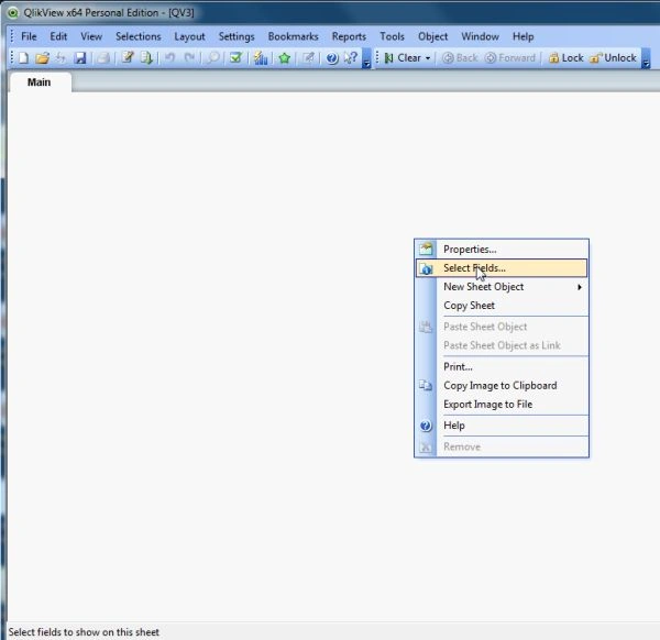 Right Click on main window
