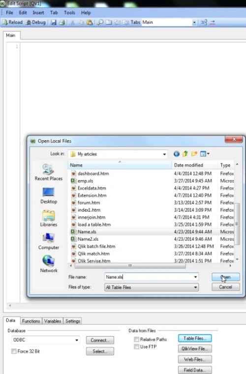 table files