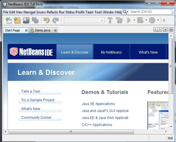 open NetBeans IDE