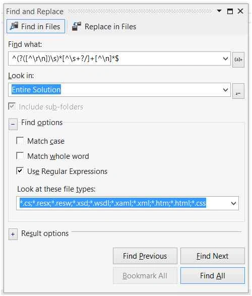 find and replace