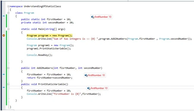 Static Keyword In C#