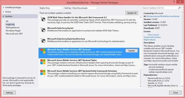 Manage Nuget Packages