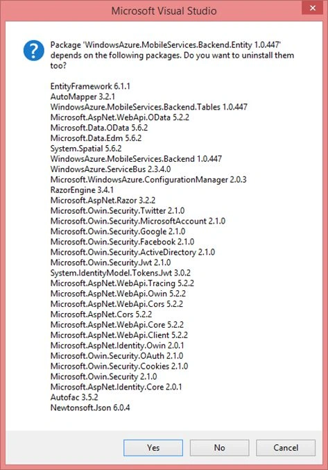 Nuget packages to remove