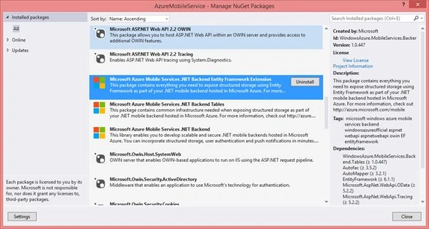 Uninstall Nuget