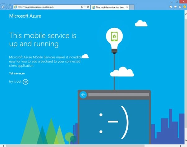 Azure Mobile Service running