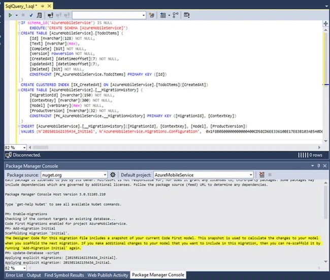 Creating the sql script