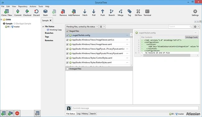 Staged files
